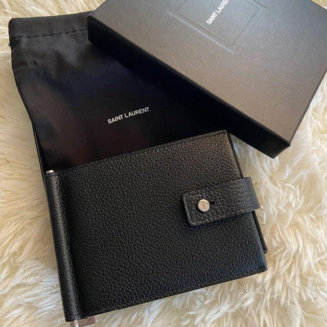 Saint Laurent - 新品☆SAINT LAURENT☆二つ折り財布 マネークリップ付