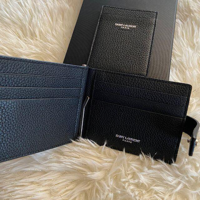 Saint Laurent - 新品☆SAINT LAURENT☆二つ折り財布 マネークリップ付