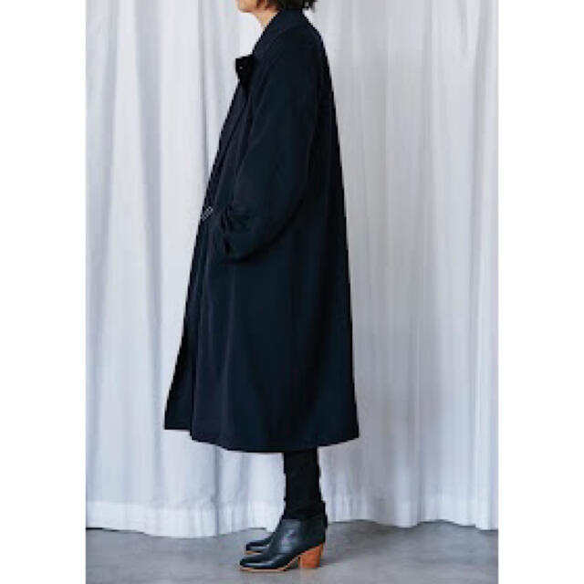 【値下げ】comoli 17AW ウール中綿タイロッケンコート　ネイビー