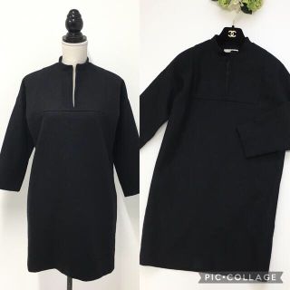 美品　セリーヌ　CELINE ウール　ブラック　ワンピース