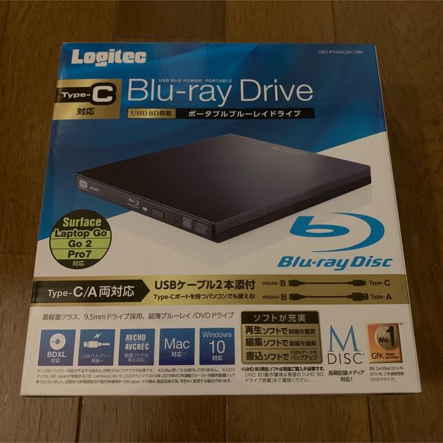 新品 ロジテック Type-C対応 ポータブルBDドライブ ブラック 新品 ロジテック Type-C対応 ポータブルBDドライブ ブラック