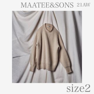 コモリ(COMOLI)の21AW MAATEE&SONS 振り柄  カシミアセーター　ニット(ニット/セーター)