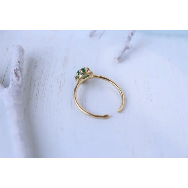＊艶感があり美しい深緑のグリーンオニキスのリング＊ ハンドメイドのアクセサリー(リング)の商品写真