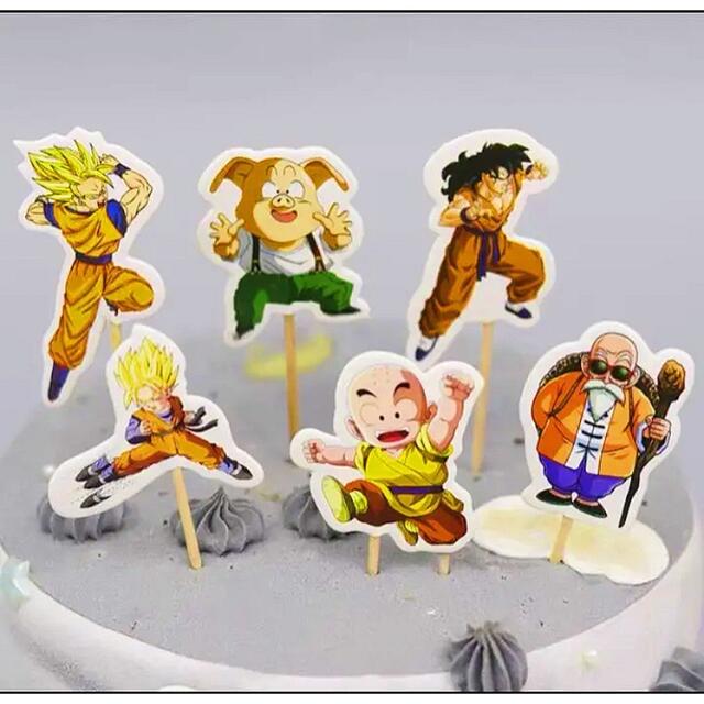 ★両面★ドラゴンボール 誕生日　飾り　キャラクターケーキ　トッパー　6点セット エンタメ/ホビーのおもちゃ/ぬいぐるみ(キャラクターグッズ)の商品写真