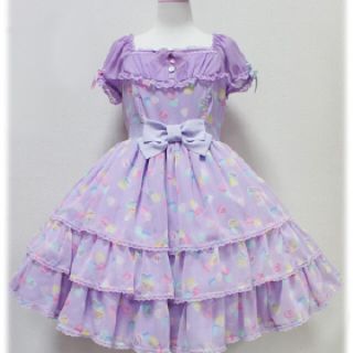 アンジェリックプリティー(Angelic Pretty)の週末セール！！！ sugar hearts ワンピース パープル(ひざ丈ワンピース)