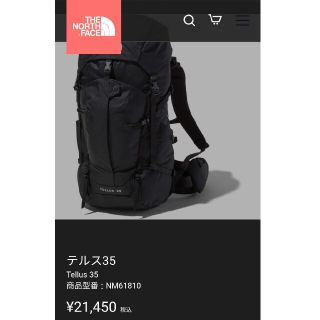 ザノースフェイス(THE NORTH FACE)の【使用回数僅少】THE NORTH FACE テルス35 バックパック リュック(バッグパック/リュック)