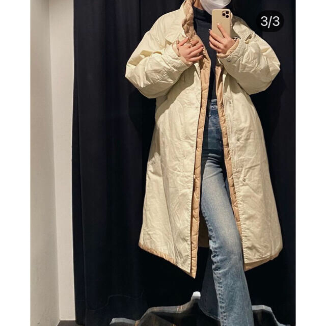 レディース新作をお安く♡moussy REVERSIBLE PUFFER ロング コート白