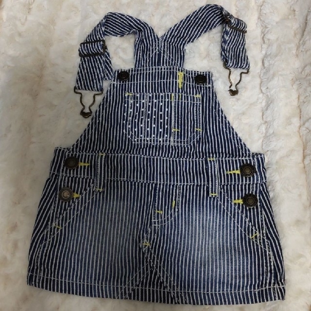 BREEZE(ブリーズ)のストライプ　ジャンパースカート キッズ/ベビー/マタニティのベビー服(~85cm)(ワンピース)の商品写真