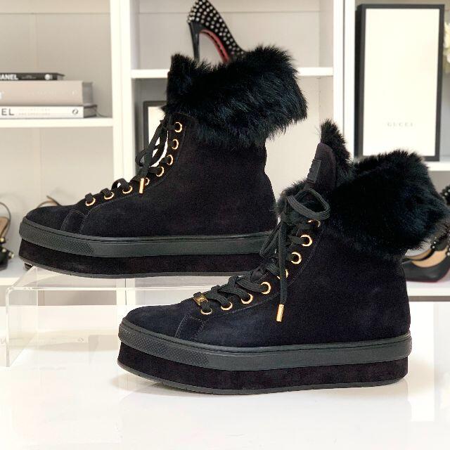 LOUIS VUITTON - 3517 ヴィトン スエード ファー ハイカットスニーカー