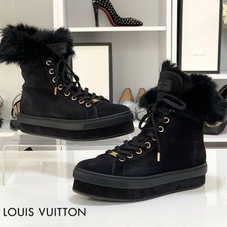 ルイヴィトン(LOUIS VUITTON)の3517 ヴィトン スエード ファー ハイカットスニーカー ショートブーツ(スニーカー)