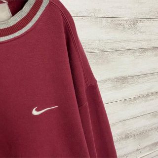 【希少デザイン】90sナイキ銀タグ刺繍ワンポイントロゴリブライン