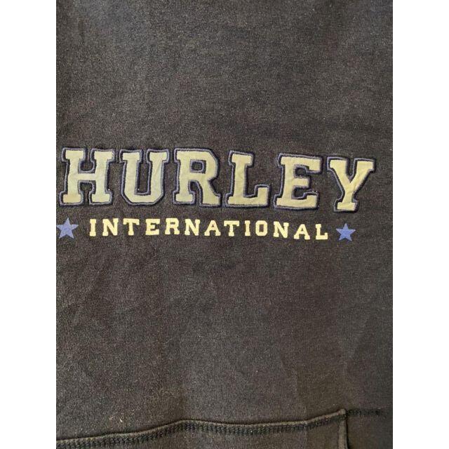 Hurley(ハーレー)のHURLEY INTERNATIONAL刺繍スウェットパーカーXLネイビー紺古着 メンズのトップス(パーカー)の商品写真