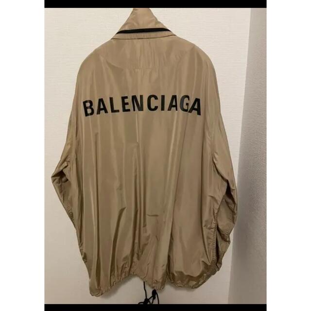 世界の Balenciaga 正規 美品 バレンシアガ レインコート ナイロンジャケット バックロゴ 44 ナイロンジャケット 