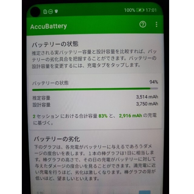 美品 HUAWEI NOVA5t 国内版SIMフリー ブラック-
