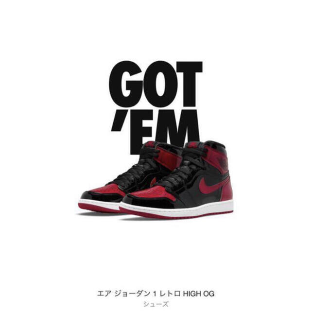 メンズNike Air Jordan 1 High OG Patent Bred28