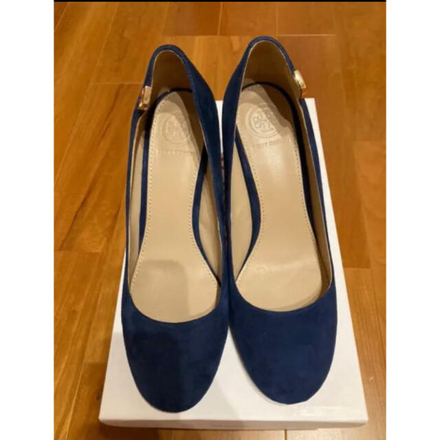 Tory Burch - トリーバーチ靴6M(23cm)紺色 ヒール8.2cmの通販 by ...