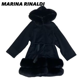 美品 MARINA RINALDI 羊革 ムートンコート マキシ丈 11号