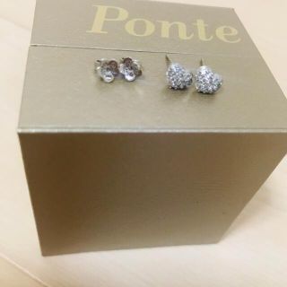 PonteVecchio   美品 ポンテヴェキオ ピアス ハート 0.ct ホワイト