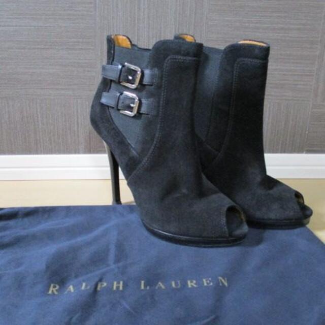 Ralph Lauren(ラルフローレン)のラルフローレン コレクション 黒 スエード ハイヒール 37 7-B イタリア製 レディースの靴/シューズ(ハイヒール/パンプス)の商品写真