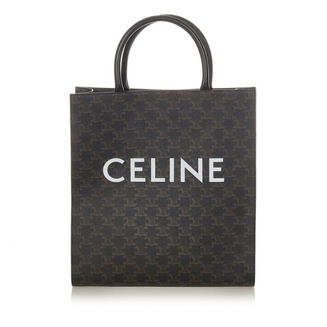 未使用品 CELINE セリーヌ プランソレイユ 巾着バッグ ロゴ バケツ型 ハンドバッグ/テキスタイル アイボリー レディース