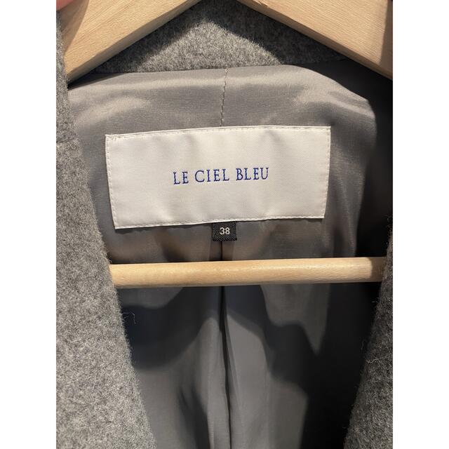 LE CIEL BLEU(ルシェルブルー)の美品 lecielbleu グレーコート チェスターコート ロング ルシェル レディースのジャケット/アウター(チェスターコート)の商品写真