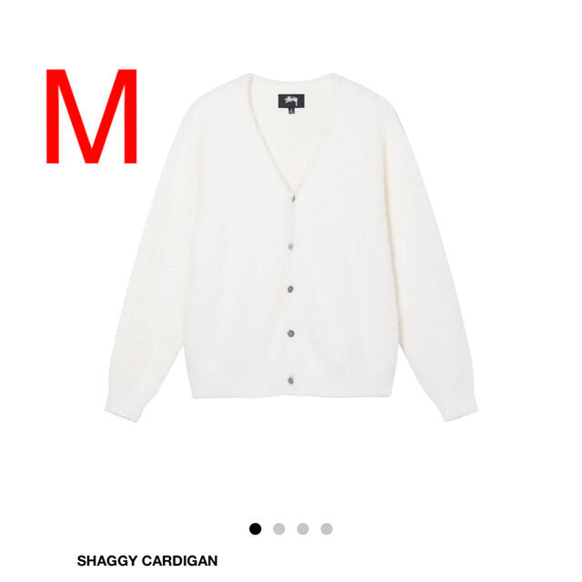 STUSSY - 値下げ Stussy SHAGGY カーディガン ボーン 白 Mの通販 by