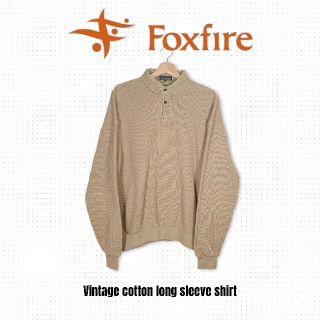 フォックスファイヤー(Foxfire)のFoxfire ヴィンテージ コットン長袖シャツ ポロシャツ ベージュ(ポロシャツ)