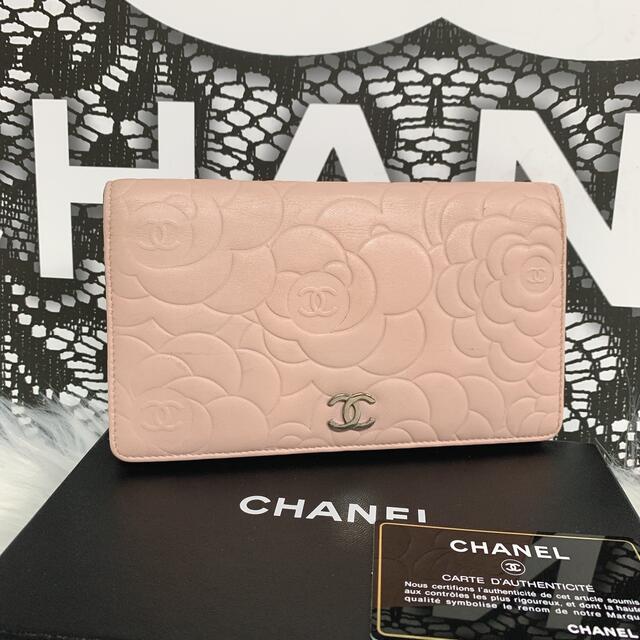 専用✿︎ CHANEL シャネル カメリア 二つ折り長財布 ベビーピンク