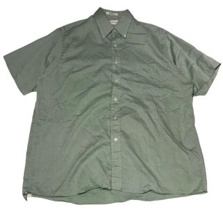 アートヴィンテージ(ART VINTAGE)の【90s】バンヒューゼン VANHEUSEN 半袖シャツ XL相当 緑 輸入古着(シャツ)