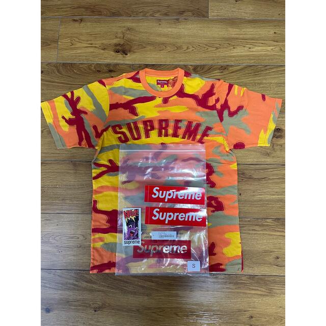 新品未使用 Supreme Intarsia Camo Tシャツ オレンジ 半袖