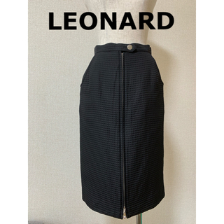 レオナール(LEONARD)のLEONARD 前ファスナー ウールシルクスカート(ひざ丈スカート)