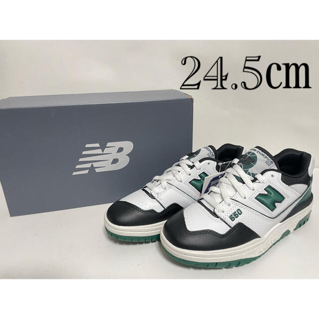 New Balance(ニューバランス)の【新品】24.5㎝　ニューバランス BB550LE1  ホワイト/グリーン レディースの靴/シューズ(スニーカー)の商品写真