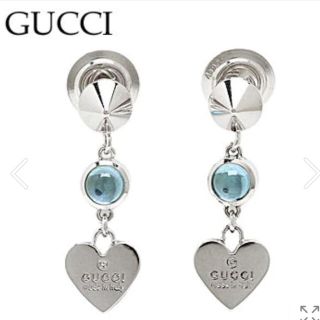 GUCCI ピアス シルバー ハート ブルートパーズ