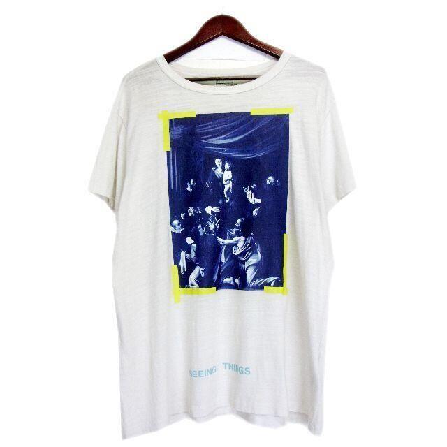 オフホワイトOFF WHITE□CARAVAGGIOカラヴァッジオTシャツ