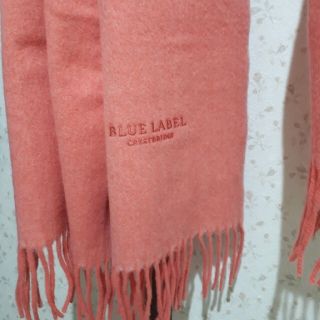 バーバリーブルーレーベル(BURBERRY BLUE LABEL)のブルーレーベル　クレストブリッジ　大判ストール　カシミア混　美品(マフラー/ショール)