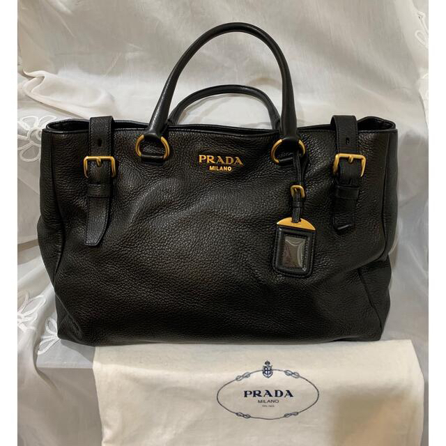 レディースPRADA  ボストンバック　革　旅行鞄　黒　内側に難あり