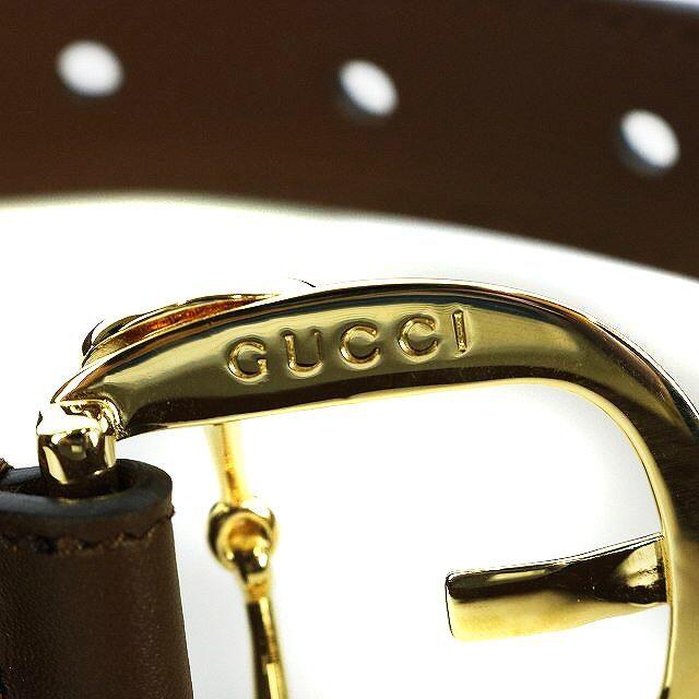 グッチ GUCCI ホースビット ベルト レザー 茶 ゴールド色 633125