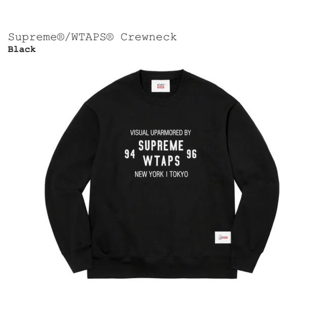 XXL 21FW Supreme WTAPS Crewneck Black