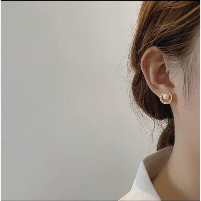 4℃(ヨンドシー)のpearl round zirconia pierce s925 & 18kgp レディースのアクセサリー(ピアス)の商品写真