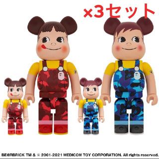 メディコムトイ(MEDICOM TOY)の【3セット】BAPE ペコちゃん ポコちゃん ベアブリック 100%&400%(キャラクターグッズ)