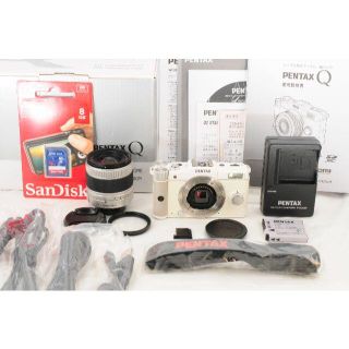 ペンタックス(PENTAX)の【超美品】PENTAX ペンタックス Q ホワイト レンズキット 付属品多数(ミラーレス一眼)