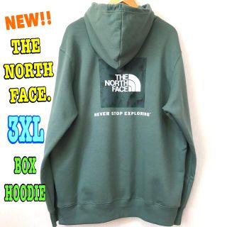 ザノースフェイス(THE NORTH FACE)のレアカラー ♪ 新品 ノースフェイス BOX パーカー モスグリーン 3XL(パーカー)