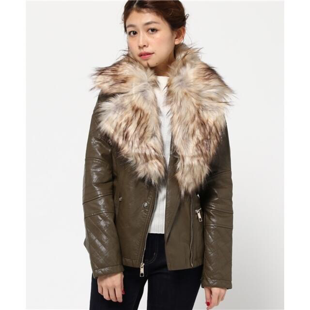 ★新品タグ付★GUESS ファー付きライダースジャケット カーキ ZARA ザラ