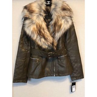 ★新品タグ付★GUESS ファー付きライダースジャケット カーキ ZARA ザラ