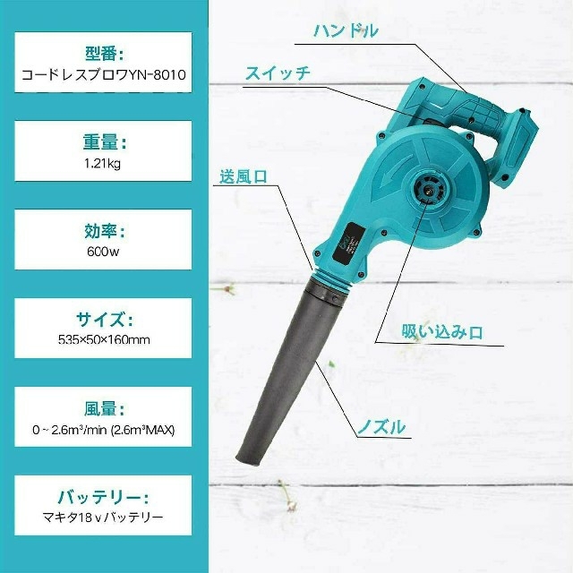 Makita(マキタ)の新品マキタ18v互換バッテリー、互換ブロアー、互換充電器のセット  スポーツ/アウトドアの自転車(工具/メンテナンス)の商品写真