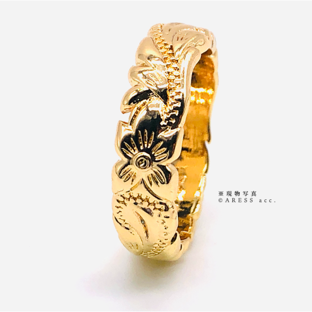 新品 ハワイアンジュエリー リング 指輪 ゴールド シルバー925 刻印 13号 レディースのアクセサリー(リング(指輪))の商品写真