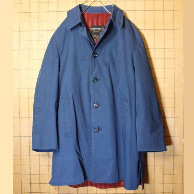 60s70s LONDON FOG ステンカラー コートネイビーML aw119メンズ