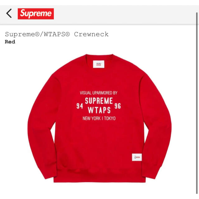 メンズSupreme Wtaps Crewneck 赤S Red クルーネック