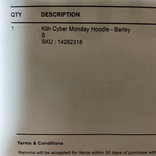 Kith Cyber Monday Hoodie　フーディパーカーBarley