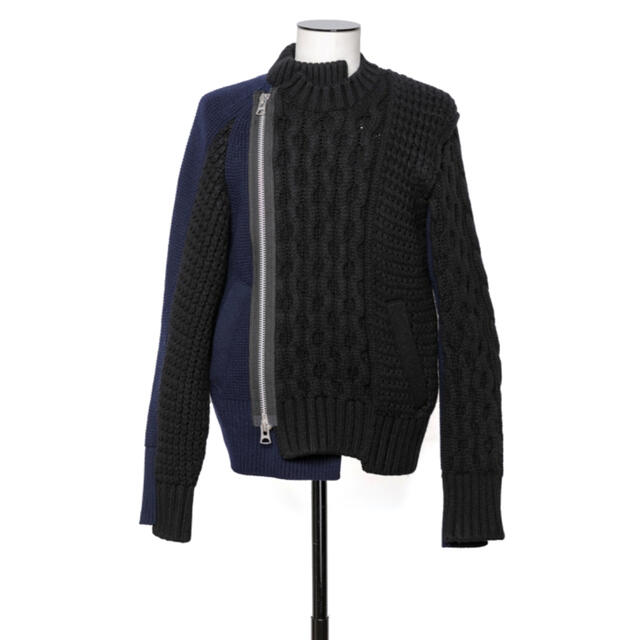 sacai knit zipup blouson